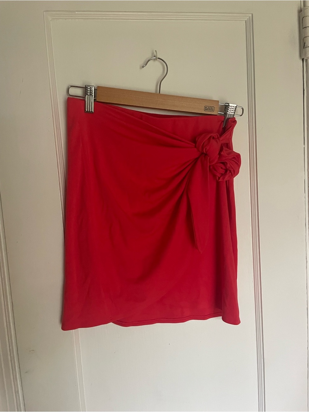 Wilfred Coral Red Tie-Detail Women's Mini Skirt Sz M